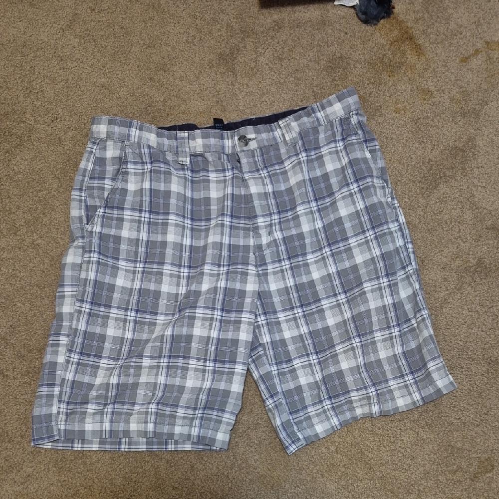 Van Heusen Gray Flat Front Shorts Casual Style